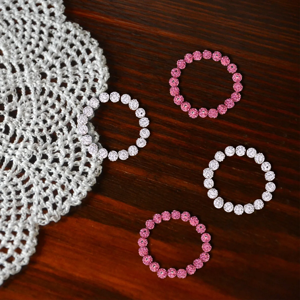 

20pcs 8Mm Rhinestone Spacer Beads Round Straight Hole Crystal Clay Czech Disco Ball Diy Jewelry Making Craft Decor Drilling