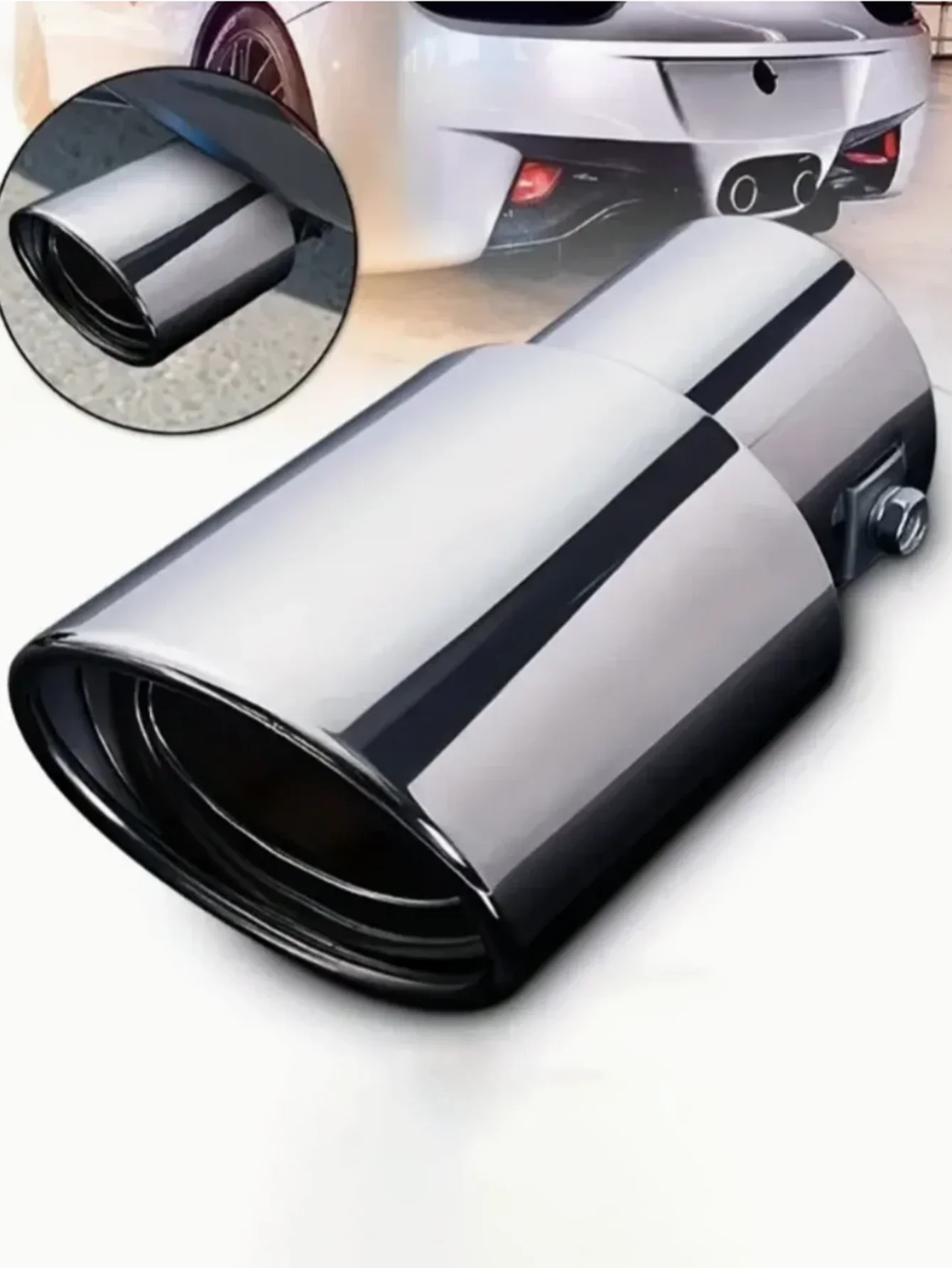 Universal Car Rear Modification Parts Black Stainless Steel Remus Titanium Exhaust Tip Round Black Tail Pipe Car Accessory