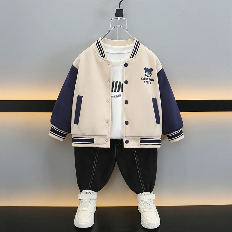

Epic M Child Baseball Jaet Spring Autumn Sli Son Boy Baby Outfit Cotton Blend Breathable Zipper Closure Long Sve
