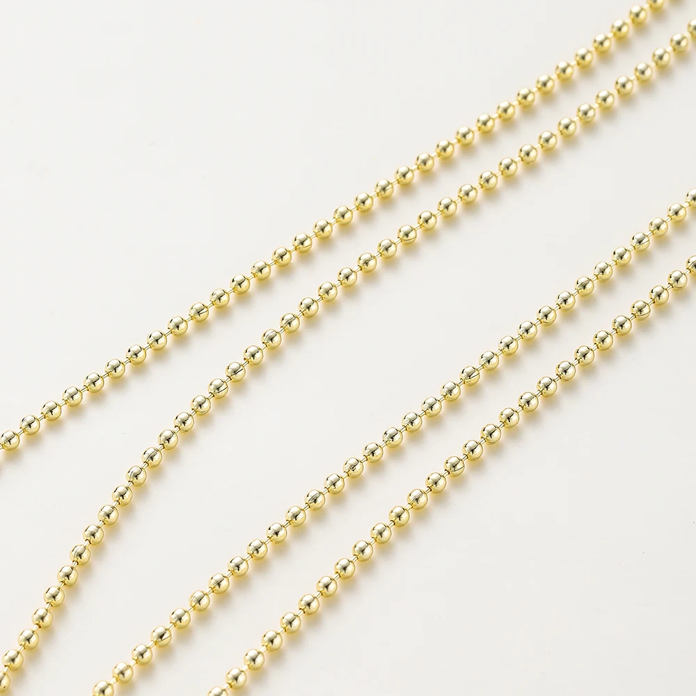 1Meter/roll 14K 18K Bag Necklace Bracelet Ball Chains Charm Pendant Link Connector Chain For DIY Jewelry Making Findings