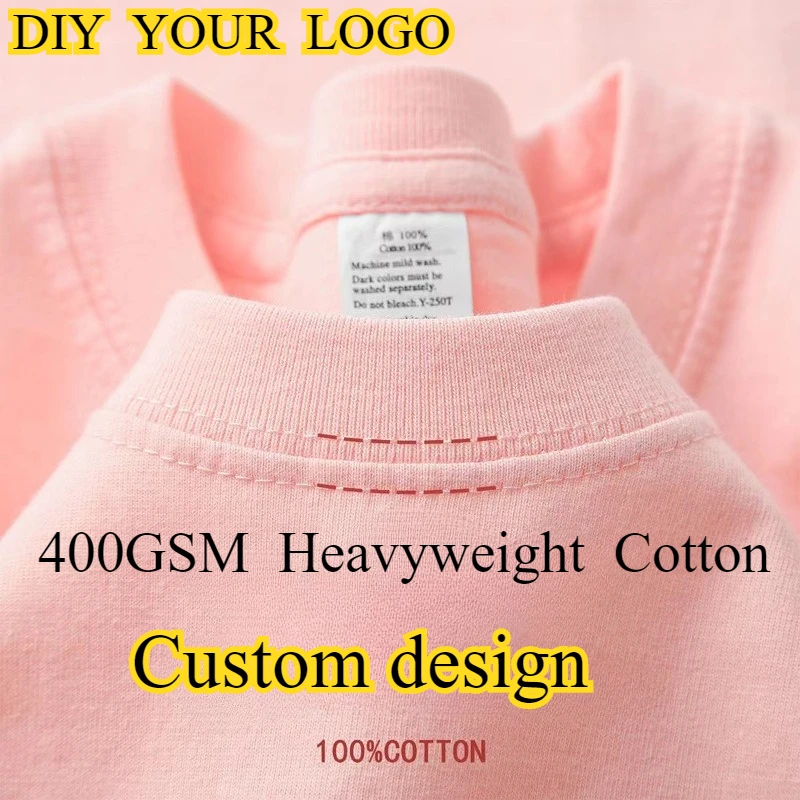 

Customized T-shirt DIY Logo Printing High Quality 400GSM Heavyweight Cotton Women Oversized T-shirts Mens Short Sleeved Shirt
