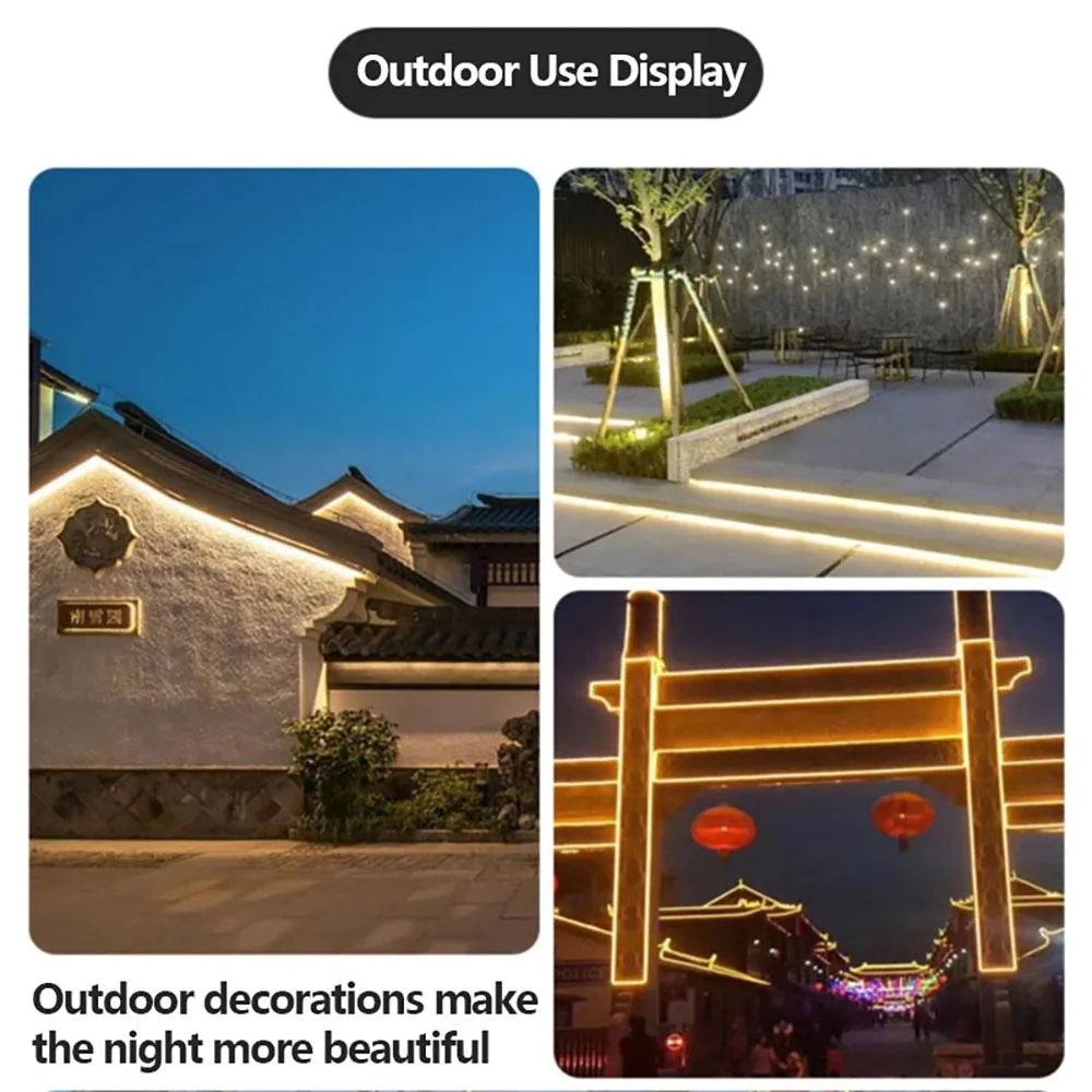 10 m/20 m weiches Silikon-Neonlicht, LED-Streifenlichter, 220 V, hohes Lumen, LED-Band, wasserdichtes Diodenband, Außenleuchte für Heimdekoration – Detail 8