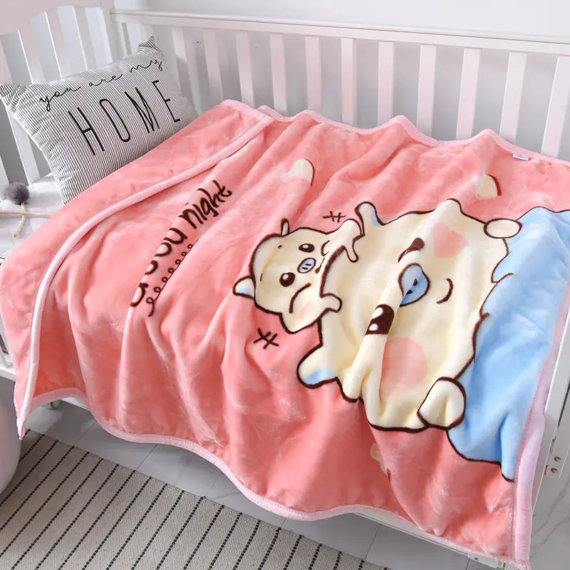 Cute Cartoon Printed Pattern Baby Blanket Winter Soft Warm Children Small Blanket New Boys and Girls Lunch Break Cover Blanket