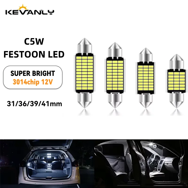 10x LED Festoon 41mm 39mm 36mm 31mm C5w Interior Light Reading Light Dome Lights CANBUS License Plate Light Camping Light 12V