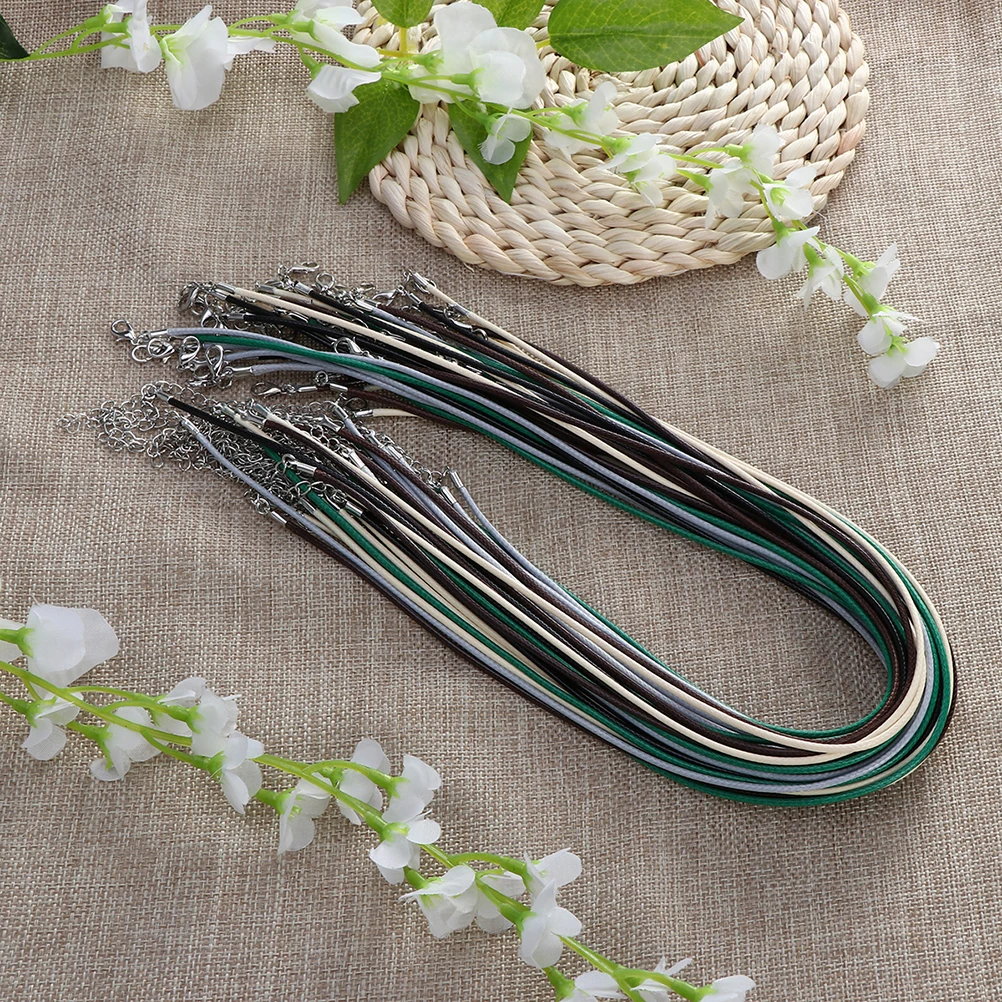

10pcs Imitation Necklace Cords 1.5Mm 45Cm With Lobster Clasp Extension Chain For Jewelry Making Crafting Beading Pendant