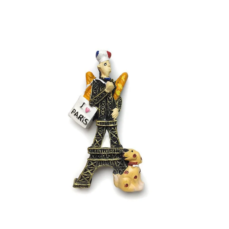 

France Paris Eiffel Tower 3D Resin Fridge Magnet - Baker Baguette I ❤️ PARIS Puppy Decor Aimants Frigo Home Decor Items