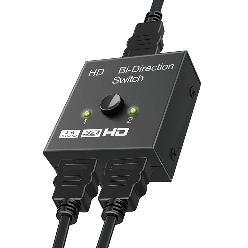 Pop 2 Port HDMI-compatible 2.0 Switch 4K 60Hz 2x11x2 Bi Directional Switcher UHD 4Kx2K 3D HD 2 Input 1 Output Splitter