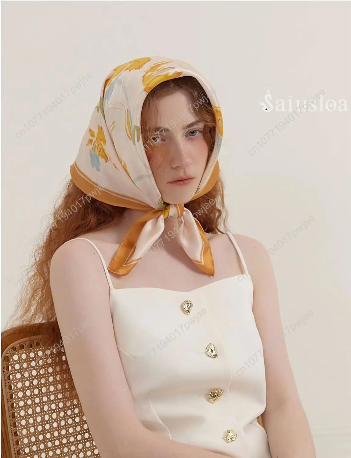 وشاح الرقبة للمرأة أوشحة الرأس الحريرية عصابات الشعر وشاح مربع الإكسسوارات خفيفة الوزن #6