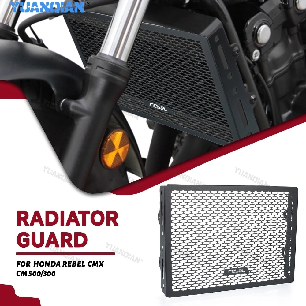 

For Honda REBEL300 REBEL500 Rebel 300 500 2017-2025 2026 Aluminium Motorcycle Part Radiator Grille Guard Cooler Protector Cover