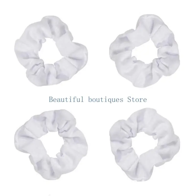 

U4LF White Hair Bands for DIY Tie-dye Elastic Ponytail Holders Soft Hair Scrunchies