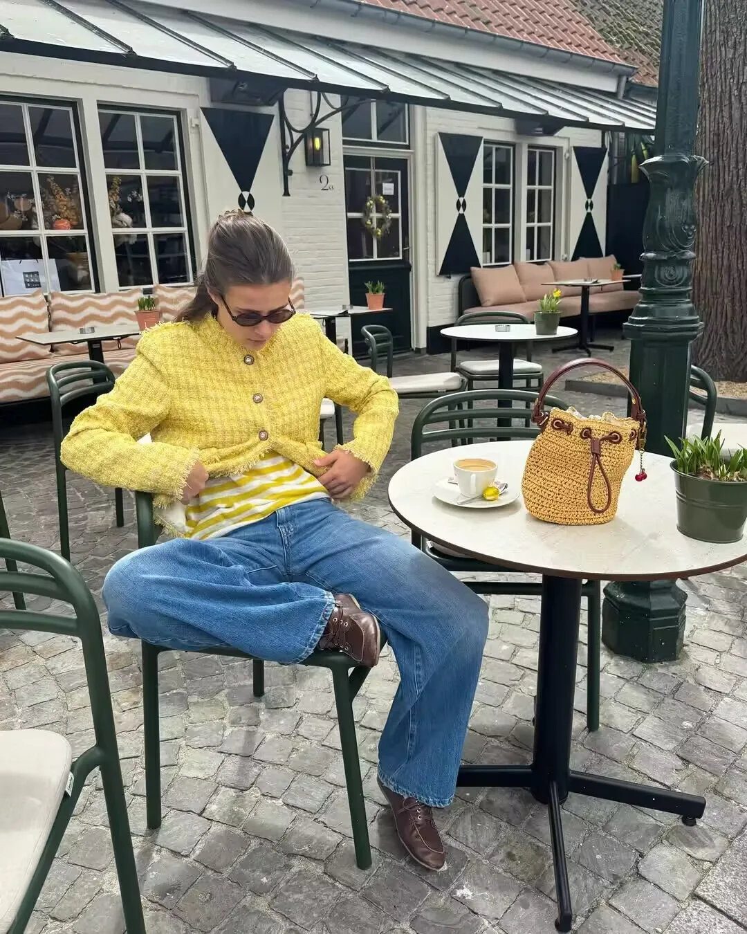 Autumn Winter New Elegant Woolen Coat For Women Tassel Design Fashionable O-Neck Sweet Yellow Tweed Jackets Korean Style Coats