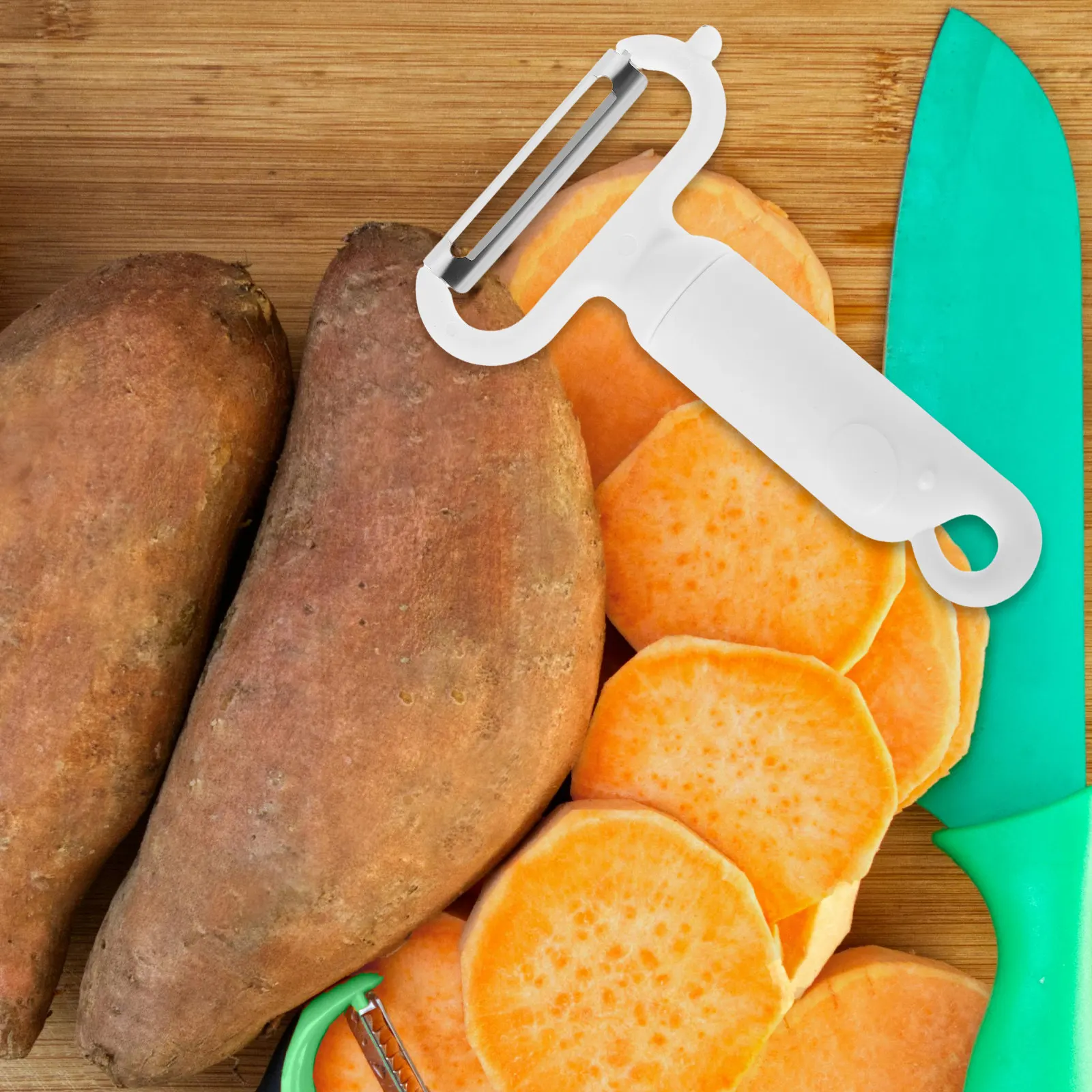 Stainless Steel Multifunctional Peeler Tool Ergonomic Handle Efficient Blades for Fruit Vegetable Processing Kitchen Use