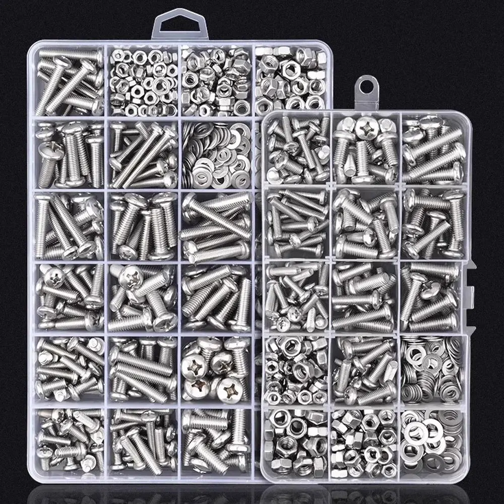 Screw Set with Nuts Caps Screws Washers Self-Tapping Screws Kit M2M3 M4M5M6 - Handyman Tool Box Collection