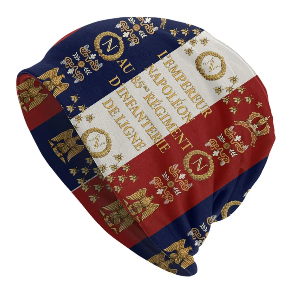 Özel Napolyon Fransız 85. Alay Bayrağı Skullies Beanies Caps Streetwear Kış sıcak örgü şapka Fleur De Lis Kaput Şapka