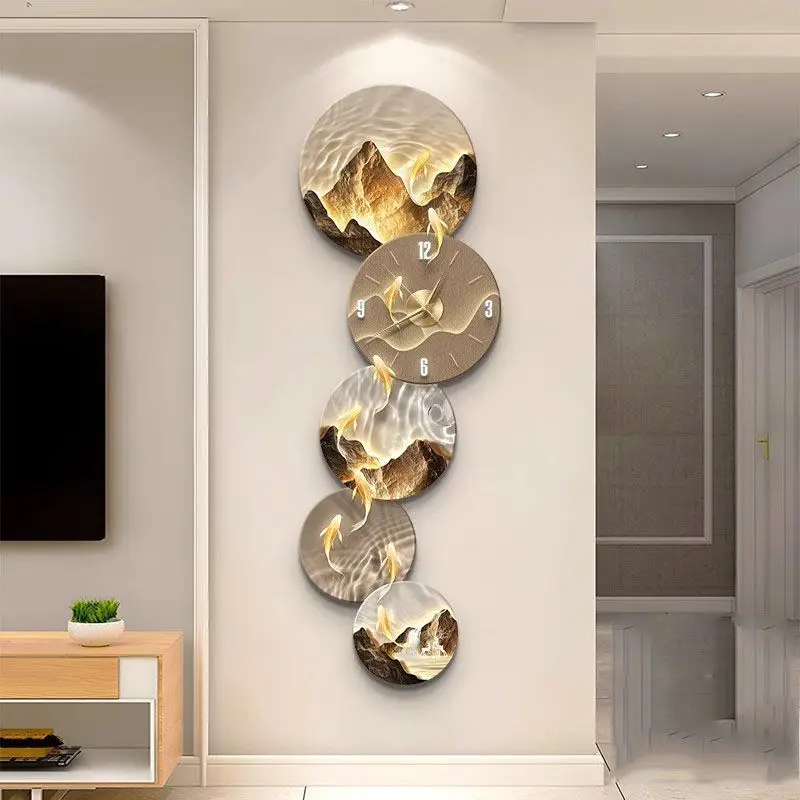 

Nordic Restaurant Wall Clocks Interior Luxury Led Art Mural Modern Wall Watch Bedrooms Creative Reloj Pared Home Decoration