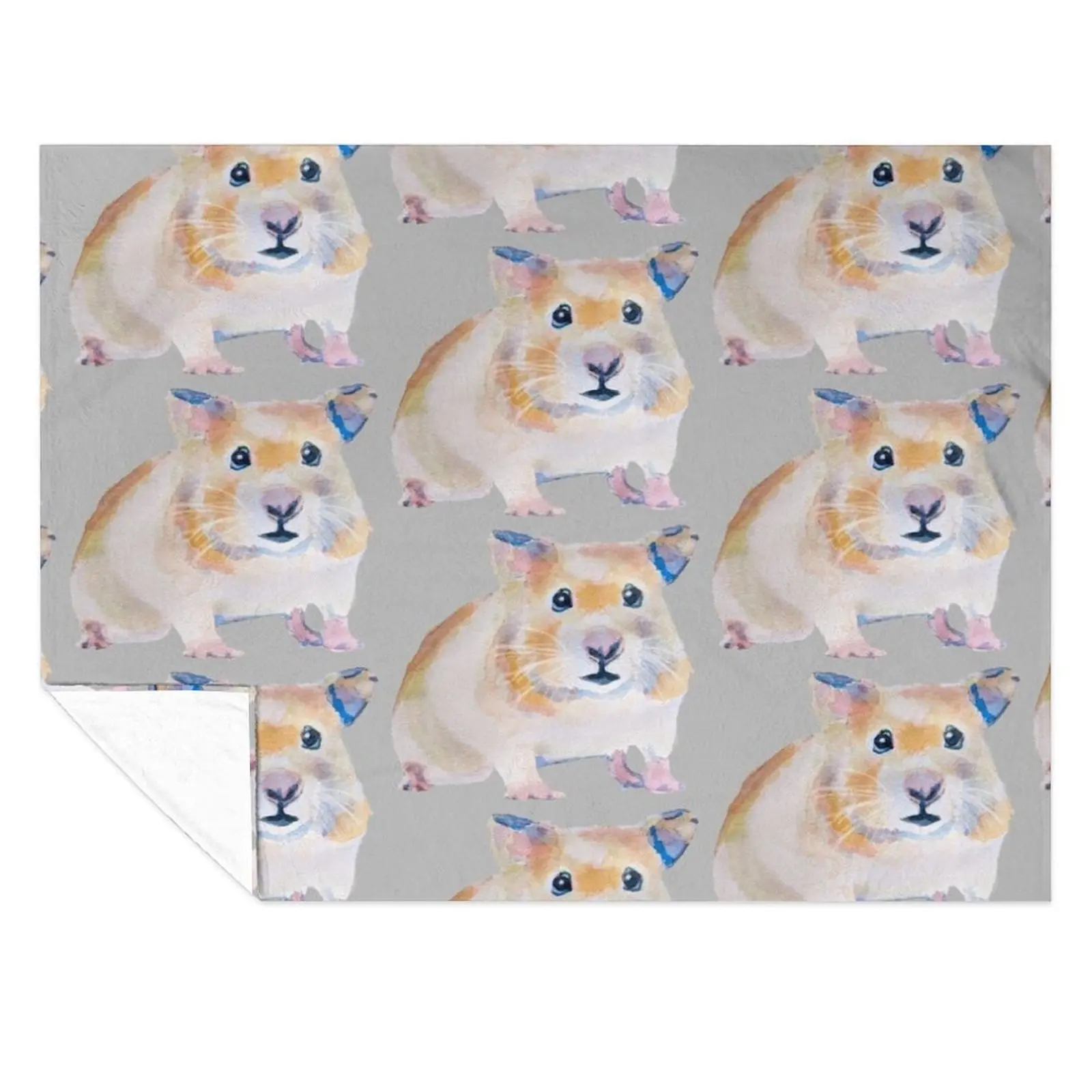 

Colorful Hamster Watercolor Throw Blanket wednesday Personalized Gift Plaid on the sofa blankets ands Blankets