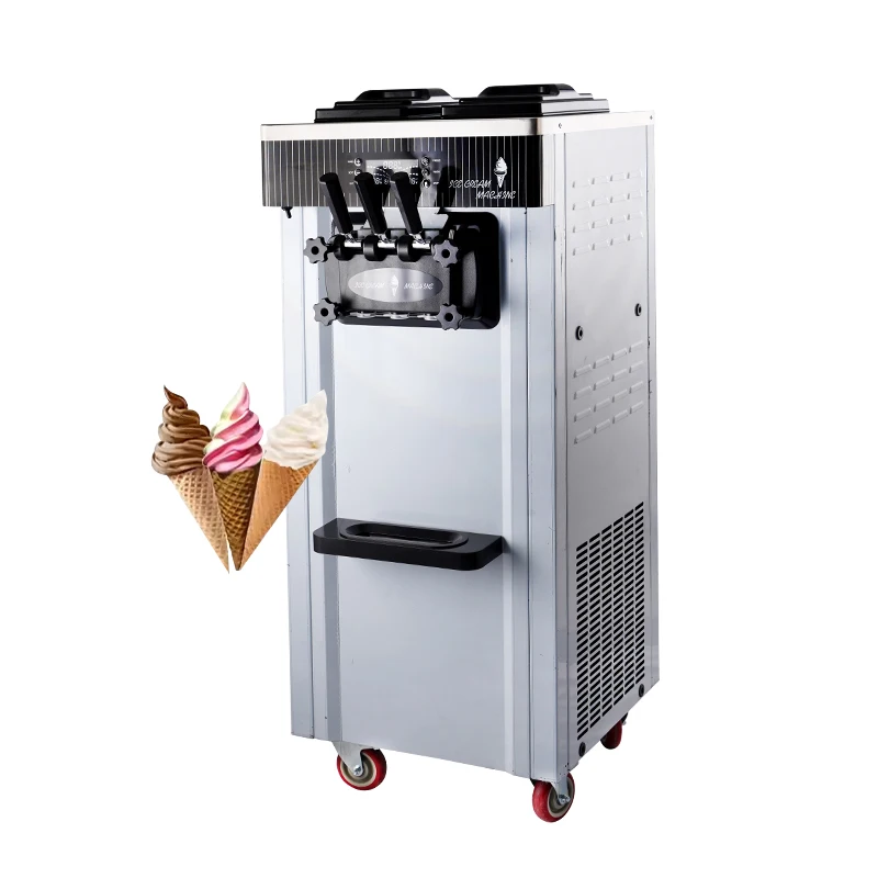 Factory Sales 25-28L/H Automatic Commercial Ice Cream Making Soft Serve Ice Cream Maker 3 Flavors Ice Cream Machine