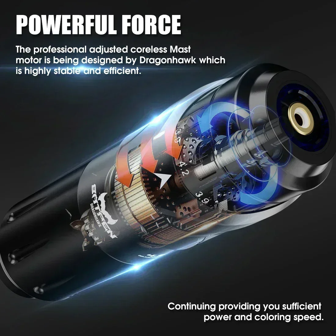 360 Degrees Stroke Adjustable Max 4.2mm Coreless Motor Tattoo Machine Pen Seven Length Option Permanent Makeup