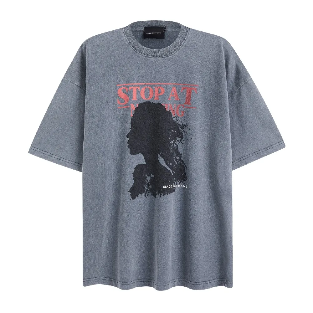 

Grunge Vintage Wash Oversized T-shirt Retro Streetwear Tops Punk T Shirts Y2k Women Men's Clothing Short Sleeve Tee 2024 Hip Hop