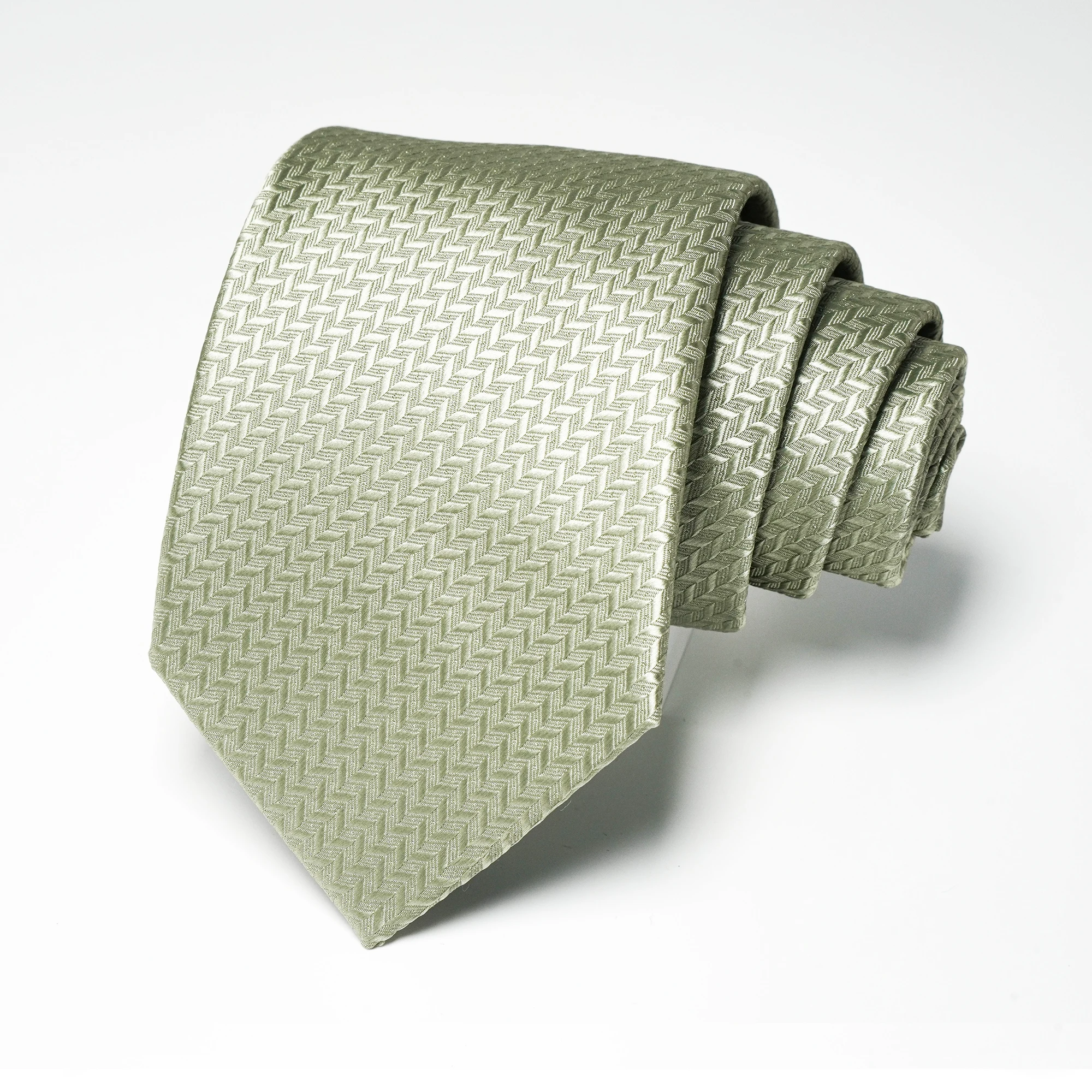 Luxuriöse einfarbige, bestickte Krawatte, 8 cm, hochwertige Seidenmischung, formelle Business-Anzug-Krawatte für Herren. – Detail 8
