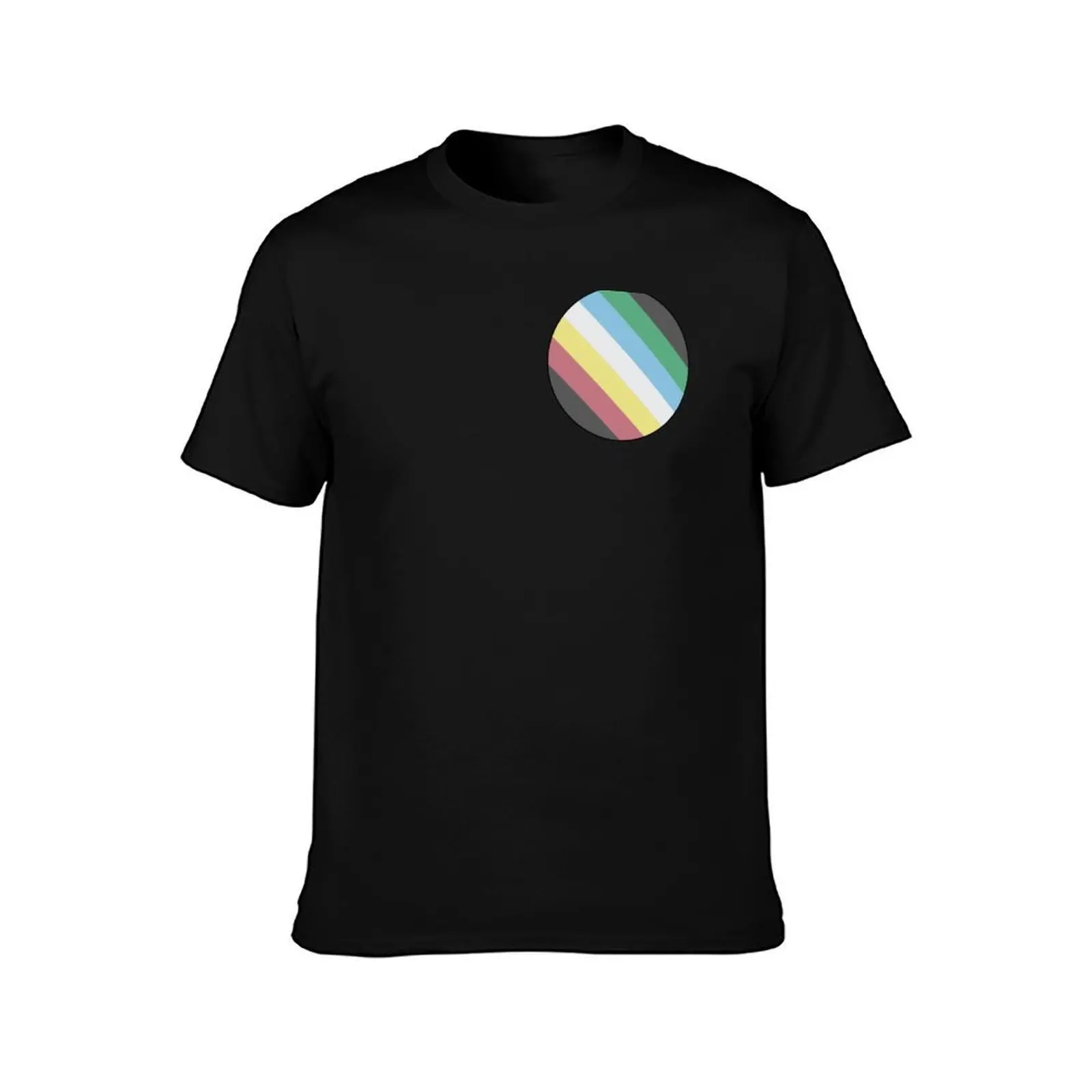 Disability pride flag circle (version 3, without text) T-Shirt Outdoor Work Short Sleeve Top