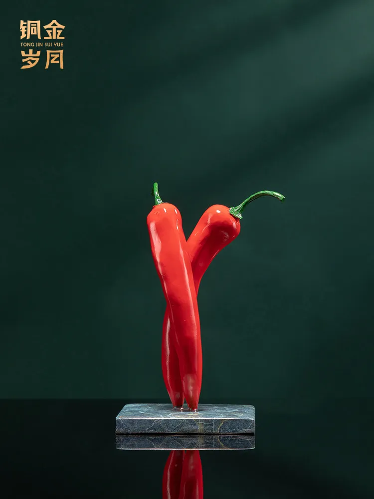 All-copper pepper ornament, copper, auspicious handicrafts, tabletop bogu frame, Chinese-style decorative decoration