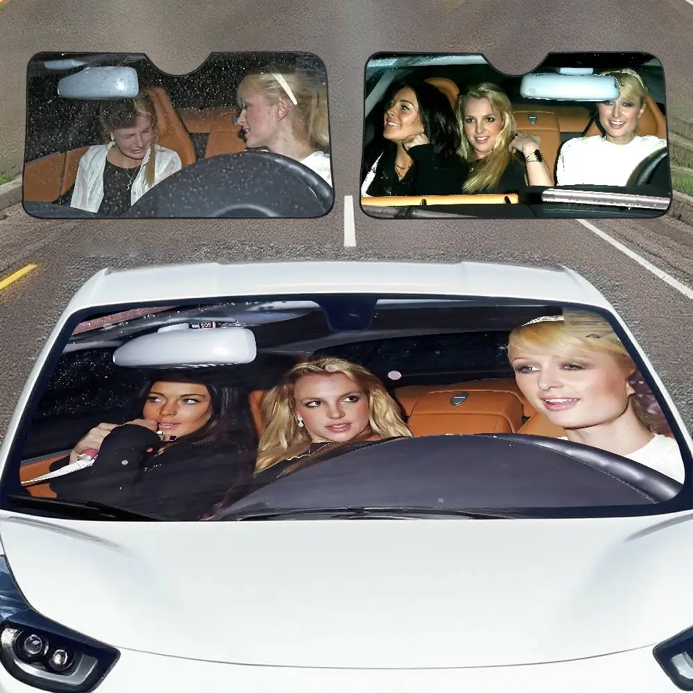 Paris Britney Lindsay Heat Car SunShade Windscreen Cover Windshield Car Window Sun Shade Auto Visor Car Accessories