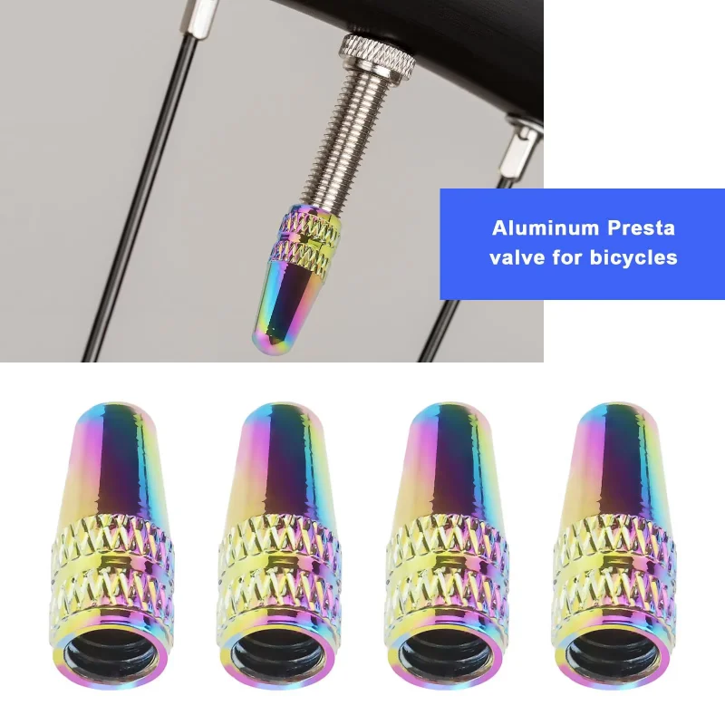

4pcs Aluminum Alloy Bicycle Tire Valve Cap Road Bike Protector Dustproof Presta Valve Cover for Road Tyre Cycling Accessories
