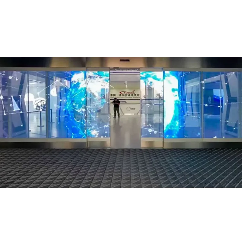 

Hot selling:Outdoor P1.25 LED Transparent Film Display High Transparency Foil Film Led Video Wall LED Strip Display Screen