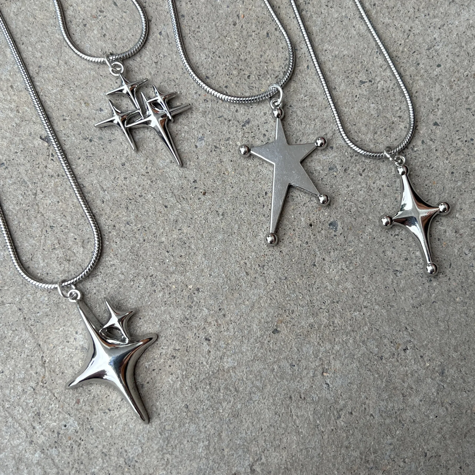 Y2K Star Pendant Frosted Beads Necklace For Women Korean Fashion Whole Titanium Steel Snake Chain Necklaces Jewelry Accessories image 6