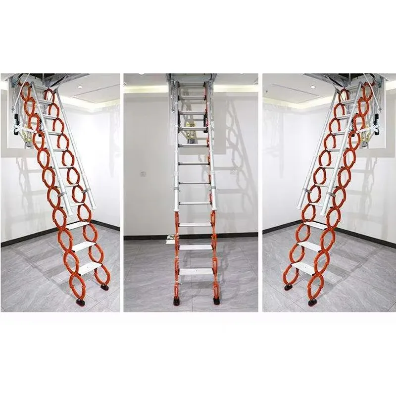 Ceiling Mount Attic Ladder Retractable Attic Ladder Ceiling 12 Steps Folding Loft Step With Armrests Hidden Mount Attic Stairs