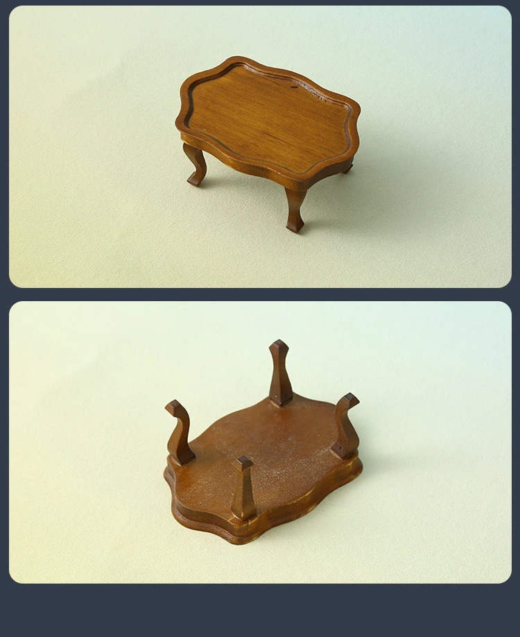 

Living Room Dollhouse Table Accessories Dining Furniture Miniature Wood Elegant