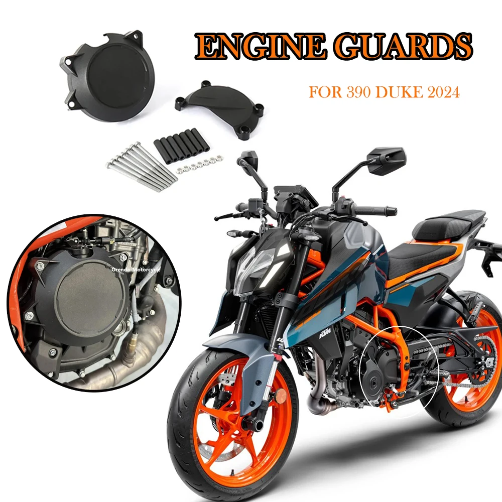 

Для 390 Duke 2024, новый мотоцикл, черный защитный чехол для двигателя, комплект аксессуаров 390 Duke 390Duke 390 Duke