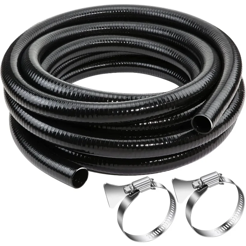 

Flexible PVC Pipe1.5" Dia Black PVC Pipe,1.5" x50 feet Pool Hose,Spa Hose Tubing for Koi Ponds, Pond Tubing