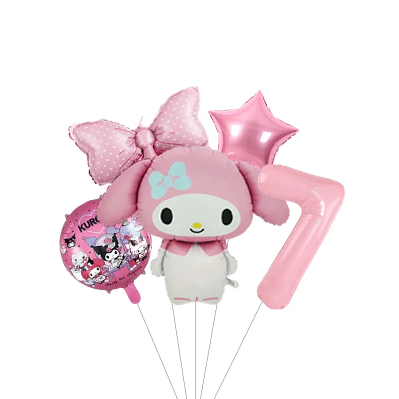 My Melody Rosa Cartoon-Charakter Mylar-Ballon Helium-Ballon für Mädchenparty Babyparty Wanddekoration – Detail 7