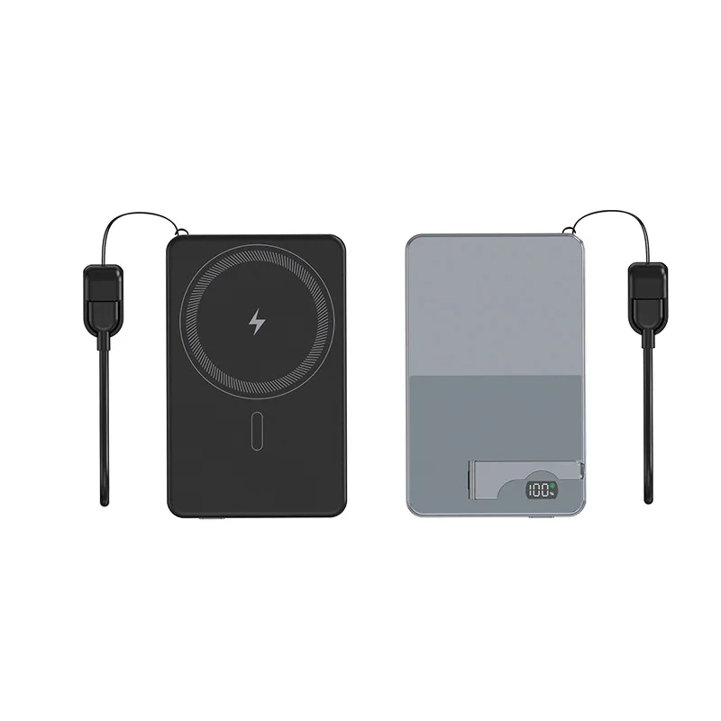 

Ультратонкий внешний аккумулятор на 10000 мАч, совместимый с магнитной беспроводной быстрой зарядкой и подставкой для iPhone и Apple Watch