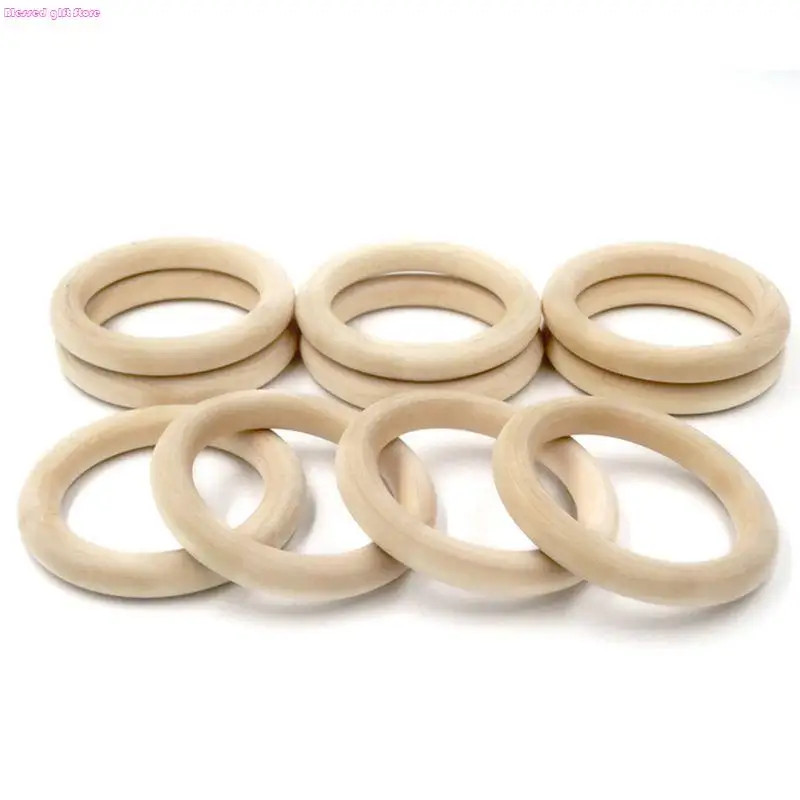 D0JC 20Pcs/set 55mm Natural Rings for Macrame DIY Crafts Hoops Ornaments Connectors Jewelry Making