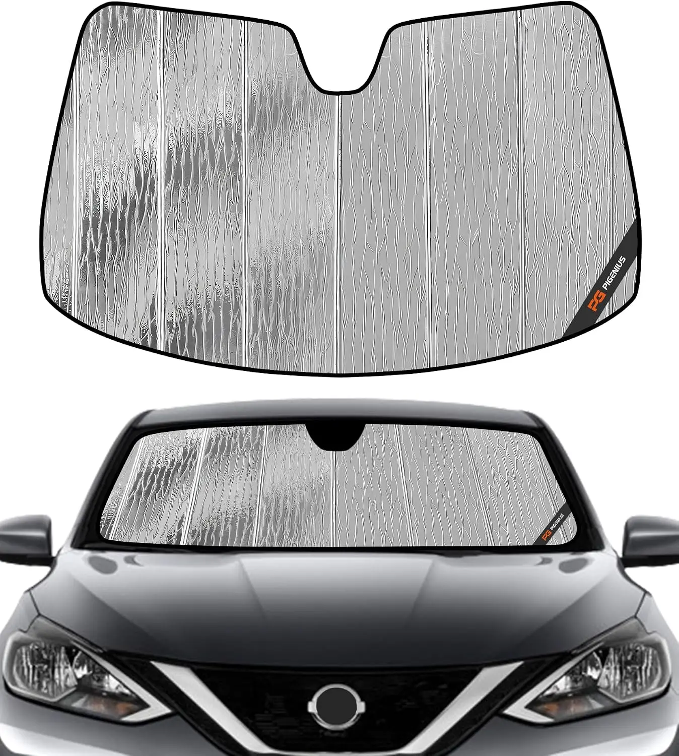 

Windshield Sunshade for Nissan Sentra 2013-2019 Front Window Sun Shade - Custom Fit