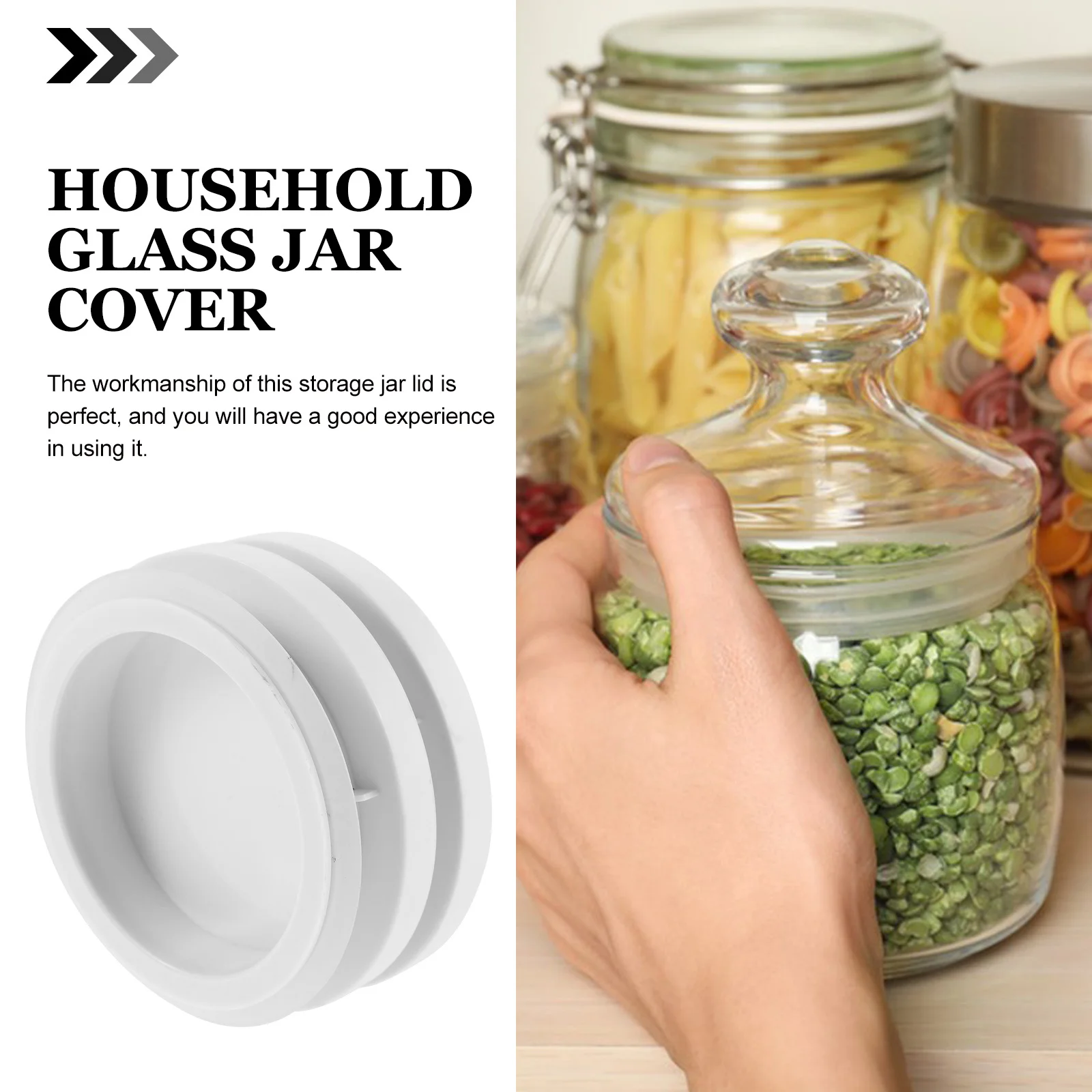 

4Pcs Jar Lid Plastic Airtight Sealed Covers for Kitchen Jars Dried Fruit Candy Storage Storage Jar Lid