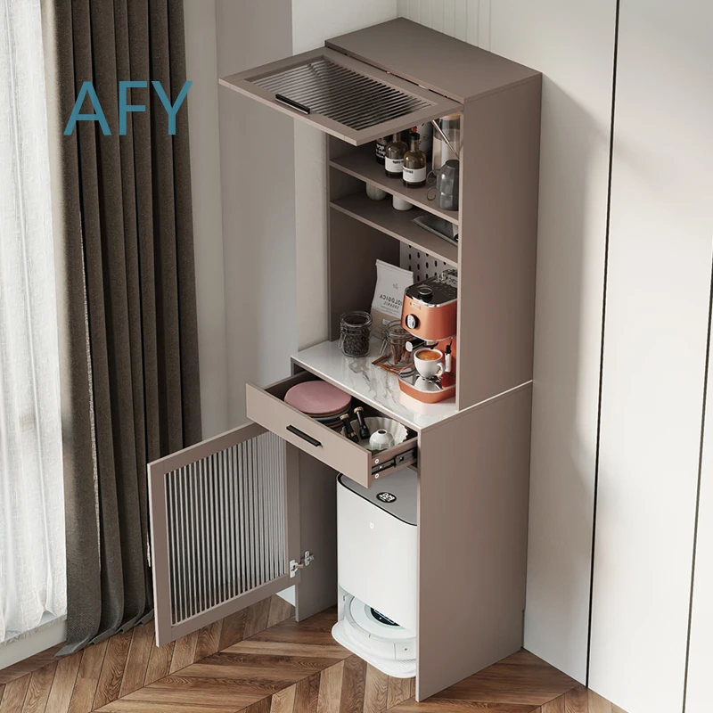 Modern Simple Side Cabinet for Sweeping Robot Storage Light Luxury Multi Functional Living Room Housekeeping Cabinet Rock