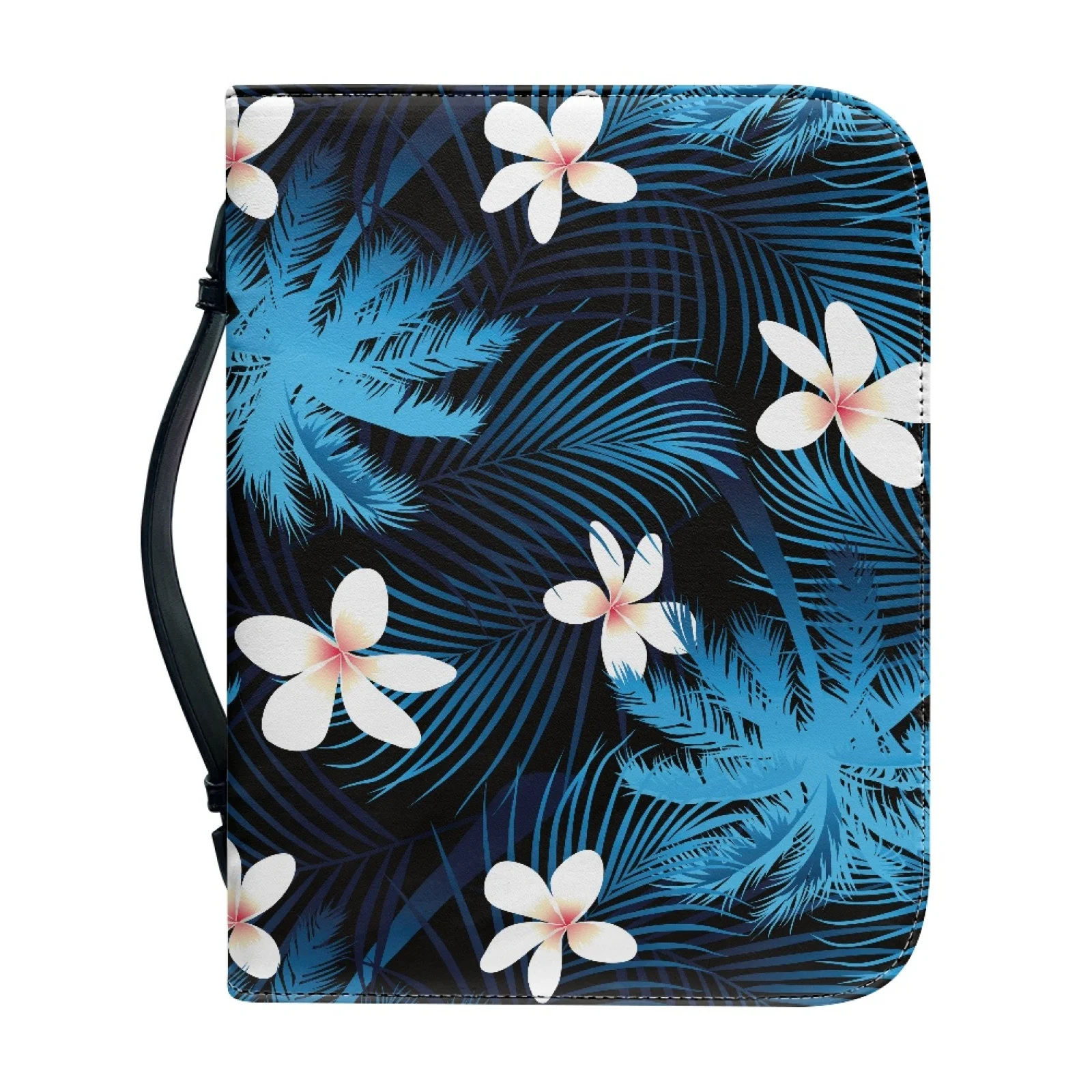 XIXIRIMIDO Palm Tree Plumeria New Arrival Large Capacity Bible Bag for Women PU Leather Bible Tote