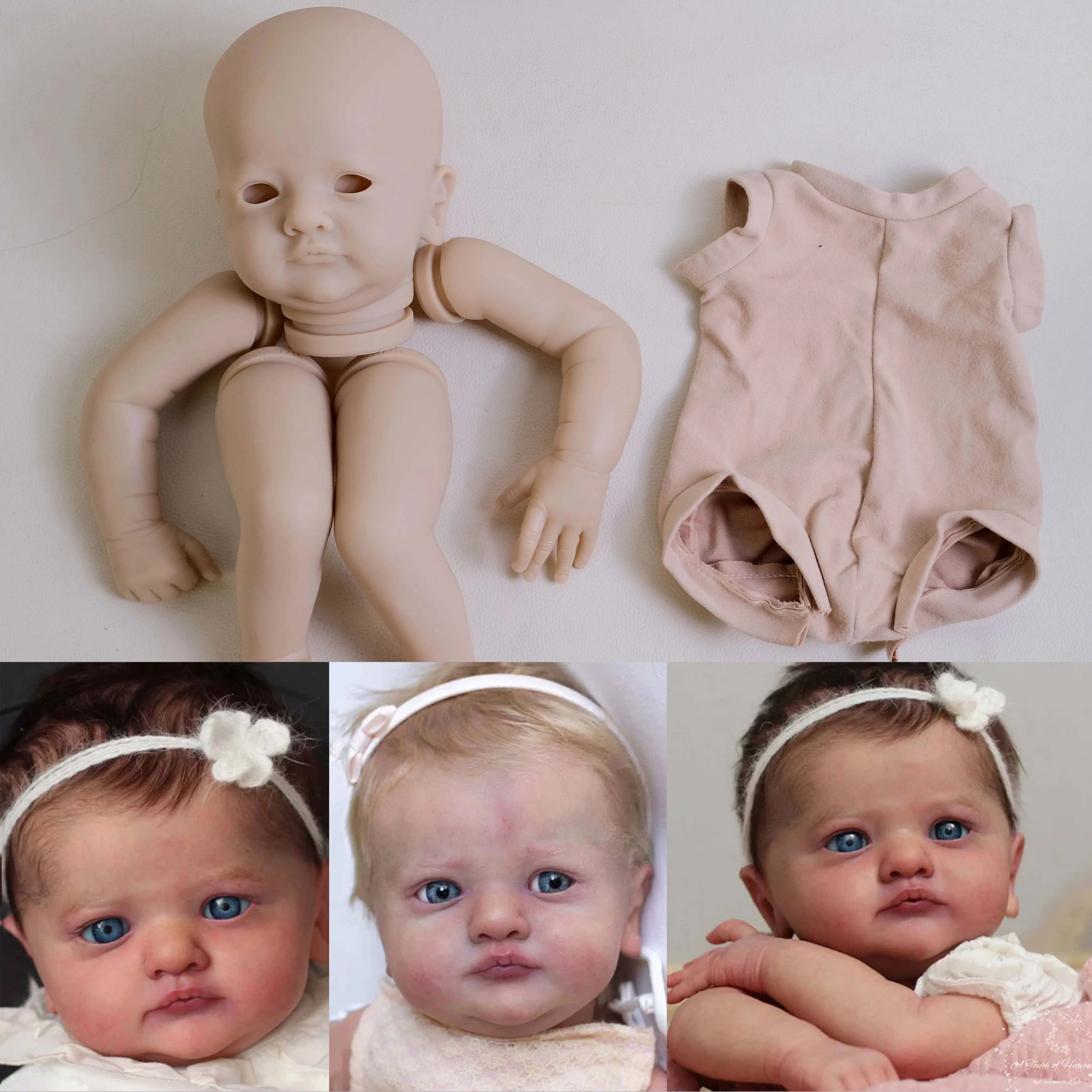 

18-дюймовый комплект куклы Reborn Mila Limited Edition, мягкие, реалистичные, неокрашенные, незавершенные детали куклы с тканевым корпусом, разные цвета глаз