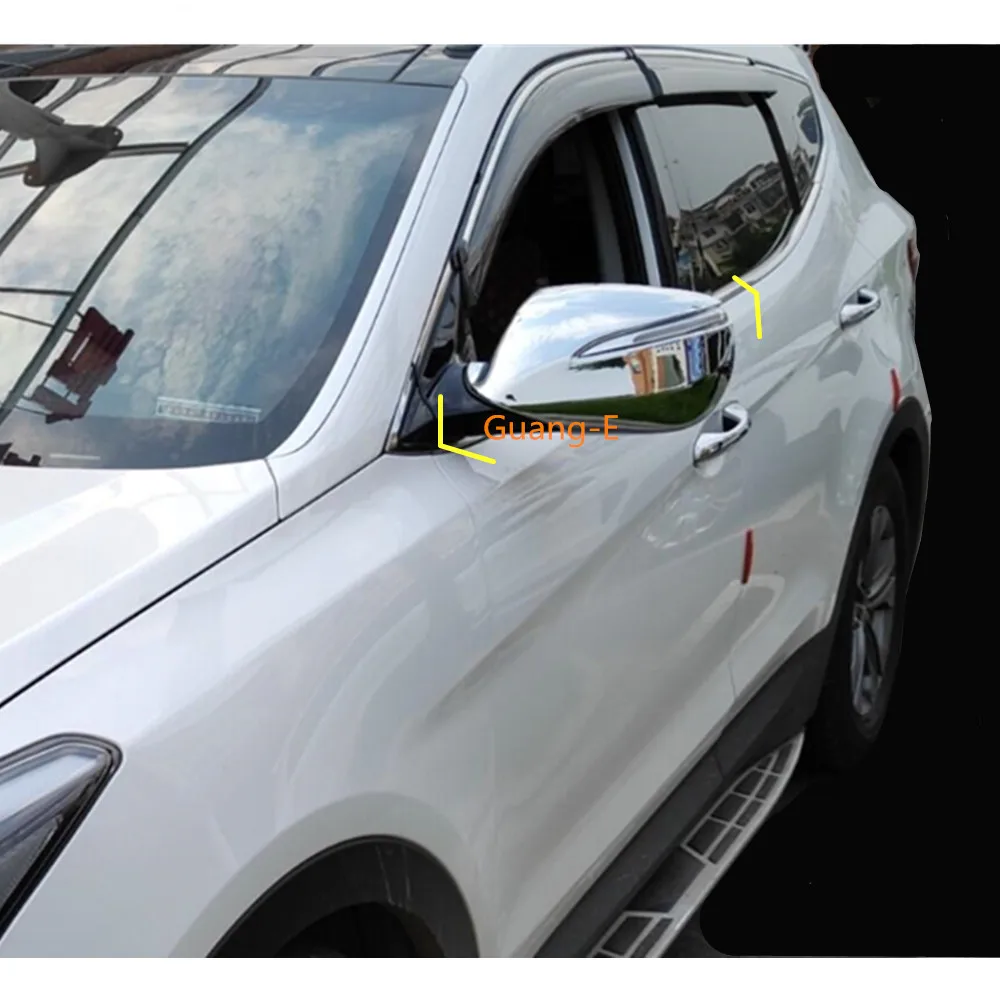 ABS Chrome Sticks For Hyundai IX45 SantaFe 2013 2014 2015 2016 2017 2018 Rear View Eyebrow Side Glass Mirror Cover Trim Frame