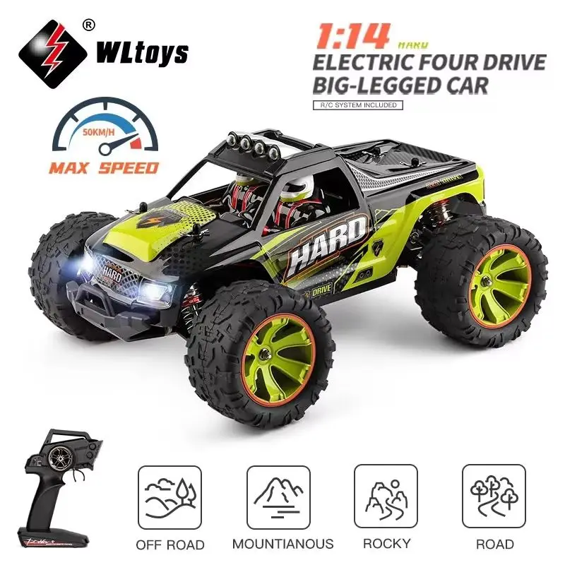 Wltoys 144002 60km/H 1:14 2.4ghz Racing Remote Control Cars 4wd Alloy Metal Drift Cars Remote Control Track Model Rtr Toys Gifts