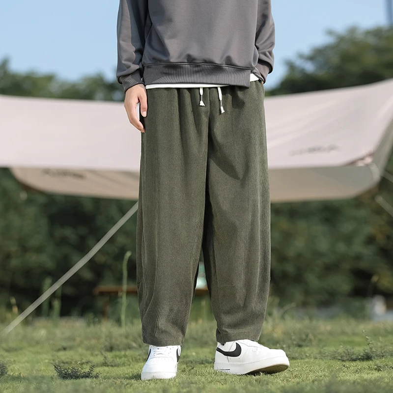 M-XXXXXL Pantaloni di velluto a coste da uomo taglie forti Casual Streetwear Lavoro Elastico in vita con pantaloni con coulisse Pantaloni eleganti da lavoro 5XL