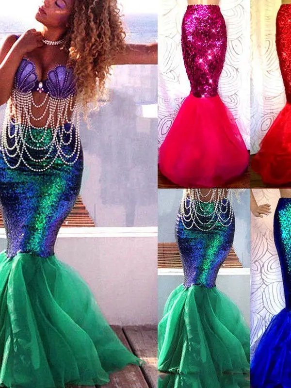 

loween Mermaid f Fi Tail Costume Street Sle mid Waist Long Skirt Irregular Hemline for Women in Their 20s