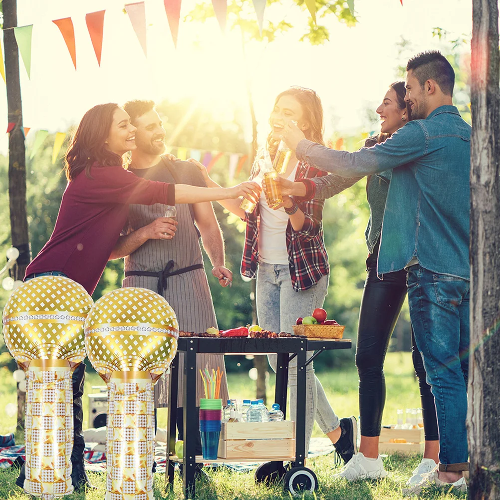 12 Pcs Small Microphone Balloon Party Decoration Inflatable Prop Decorations Musical Decorate