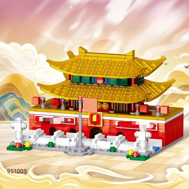 

Simulation of The Forbidden City Tiananmen Building Block Building Yellow Crane Tower Children's Educational Assembly Toy Model