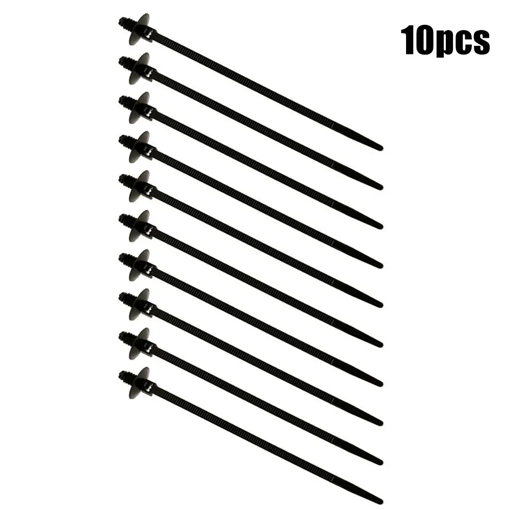 Cable telar de nailon negro para coche y barco, 10 piezas, envoltura de lazo de cremallera