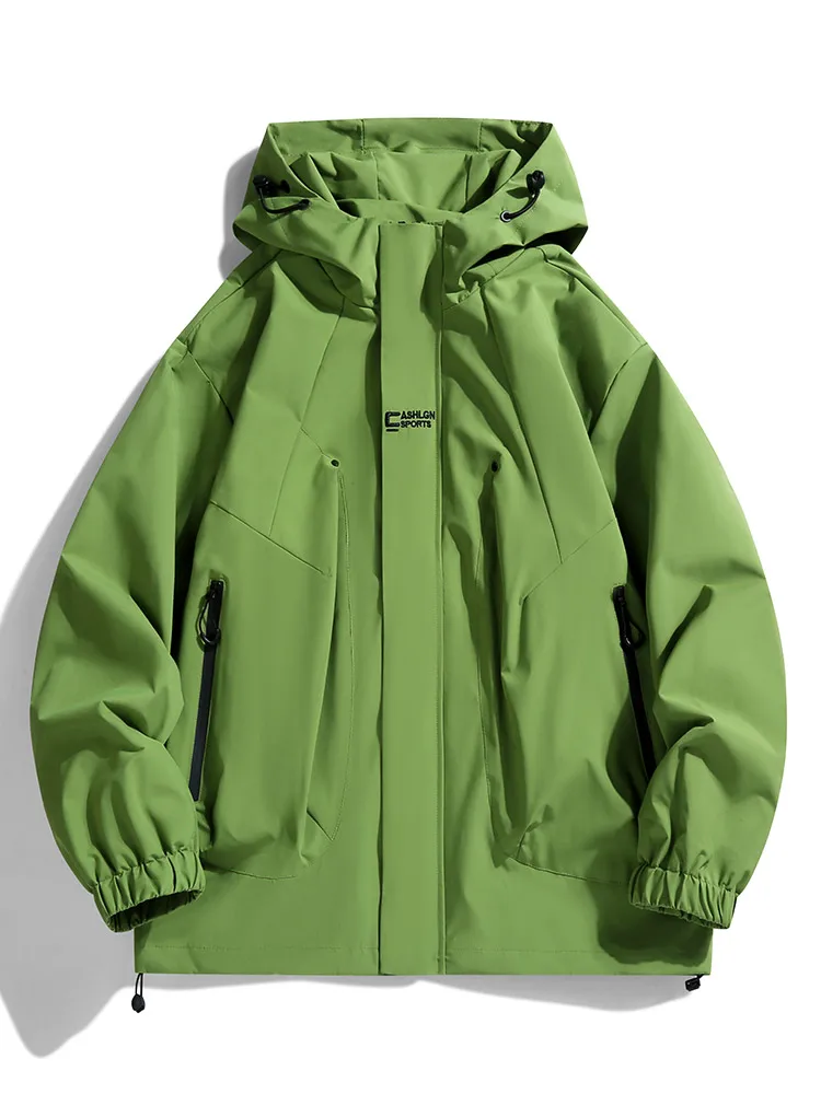 

Outdoor Climbing Jaet Men's Spring Autumn Hooded Parka Waterproof Wear Resistant Breathable Stand Fit Polyester Nylon Co...